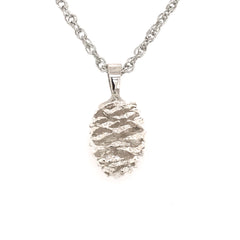 Medium Sterling Silver Alder Pine Cone Pendant -2.6g