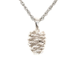 Small Sterling Silver Alder Pine Cone Pendant -2.1g