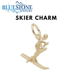 Sterling Silver with Gold Plating Skier Charm