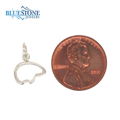 Small Sterling Silver Bear Outline Charm