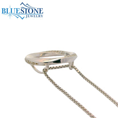 Sterling Silver Circle Pendant with CZ- 16"