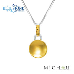 Silver & Gold Reversible Pendant- 18"