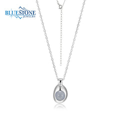 Sterling Silver Necklace with Chalcedony- 20"