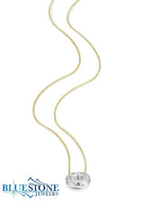 Sterling Silver & Gold Necklace with CZ- 19"