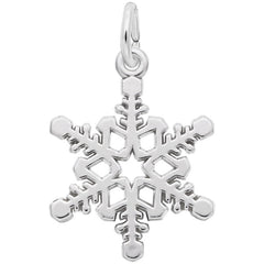 Sterling Silver Snowflake Charm. Measures 0.74 in x 0.73 in (18.86 mm