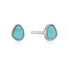 Sterling Silver Stud Earrings with Turquoise