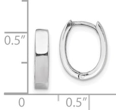 Sterling Silver Oval Huggie Hoop Earrings