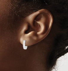 Sterling Silver Oval Huggie Hoop Earrings