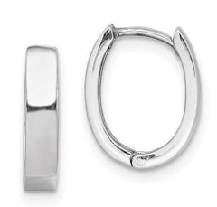 Sterling Silver Oval Huggie Hoop Earrings