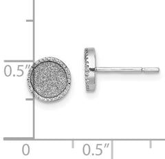 Sterling Silver Enamel Glitter Fabric Post Earrings