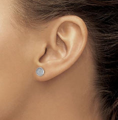 Sterling Silver Enamel Glitter Fabric Post Earrings