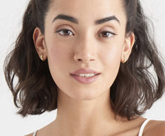 14 Karat Yellow Gold Plated Huggie Hoop Earrings