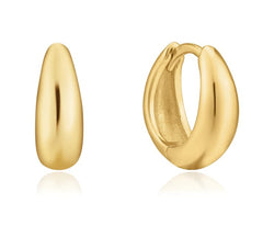 14 Karat Yellow Gold Plated Huggie Hoop Earrings