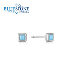 Silver Earrings with Turquoise Stud Earrings