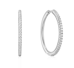 Sterling Silver Hoop Earrings with CZs