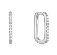 Sterling Silver Hoop Earrings with CZs