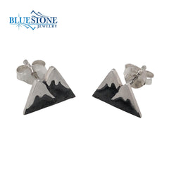 Sterling Silver Snow Capped Mountains Stud Earrings