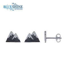 Sterling Silver Snow Capped Mountains Stud Earrings