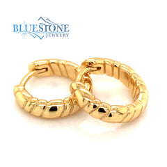 14K Gold Plated Twisted Huggie Earrings