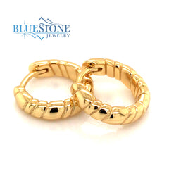 14K Gold Plated Twisted Huggie Earrings