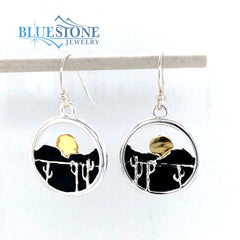 Sterling Silver Desert and Full Moon Earrings