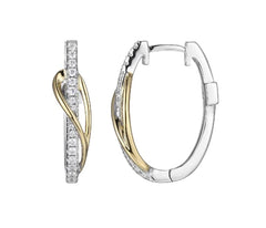 Silver & Gold Plated Earrings with Cubic Zirconias