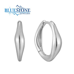 Sterling Silver Wave Hoop Earrings - .75"