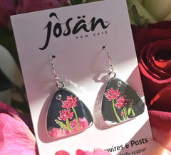 Sterling Silver Lotus Flower Earrings