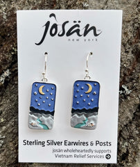 Sterling Silver Camping by the Water Earrings