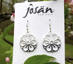 Sterling Silver Sakura Flower Earrings