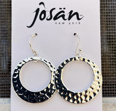 Sterling Silver Dappled Hoop Earrings