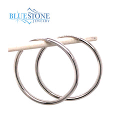 Sterling Silver 2mm Hoop Earrings -1.25"