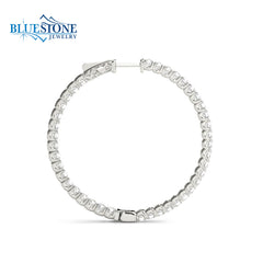 Silver Hoop Earrings with CZs -30mm Wide