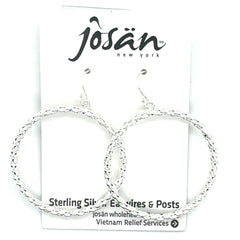Sterling Silver Earrings with French Hooks with Chain Hoops. Hoops mea