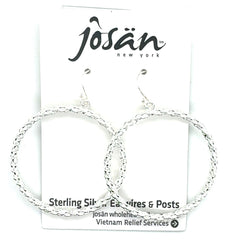 Sterling Silver Earrings with French Hooks with Chain Hoops. Hoops mea