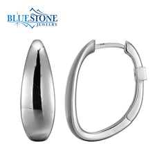 Sterling Silver Rhodium Plated Huggy Hoop Earrings