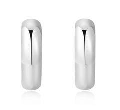 Silver Dome Huggie Earrings