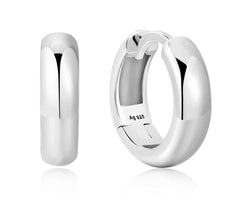 Silver Dome Huggie Earrings