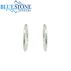 Sterling Silver 2mm Hoop Earrings - 1" Long