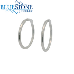 Sterling Silver 2mm Hoop Earrings - 1" Long