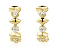 Gold Plated Sparkle Huggie Earrings