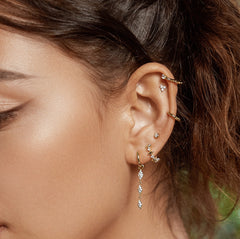 Gold Plated Sparkle Huggie Earrings