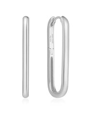 Sterling Silver & Rhodium Plated Oversized U Hoop Earrings