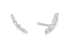 Silver  Cascading CZ's Stud Earrings