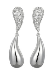 Sterling Silver Earrings with Teardrops w/ CZ's
