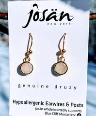 Sterling Silver Earrings w/ Champagne Druzy