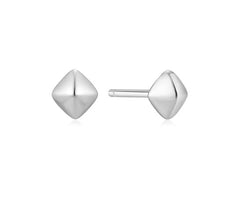 Sterling Silver Pyramid Stud Earrings