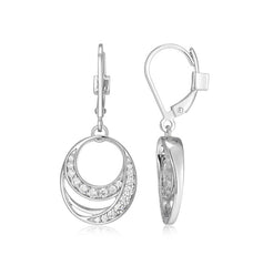 Sterling Silver Circular Earrings w/ CZ's