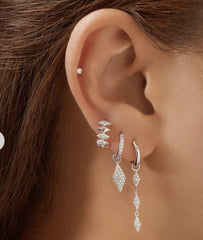 Silver Multi Sparkle Huggie Earrings