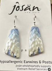 Sterling Silver Mountains & Tree Earrings